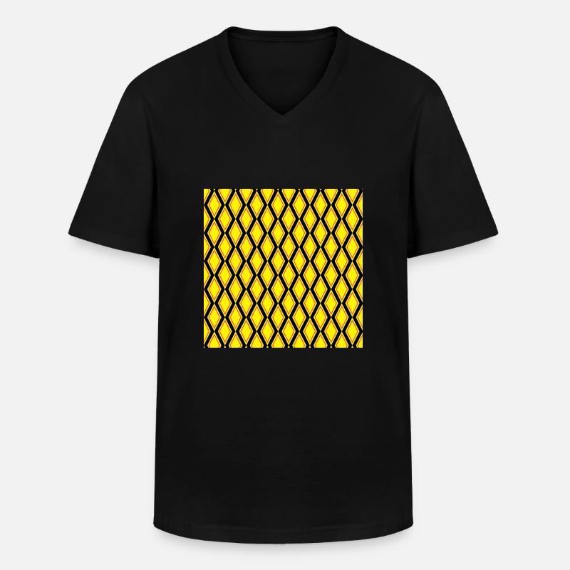 Drachen-Diamantmuster - Männer-T-Shirt mit V-Ausschnitt - Schwarz