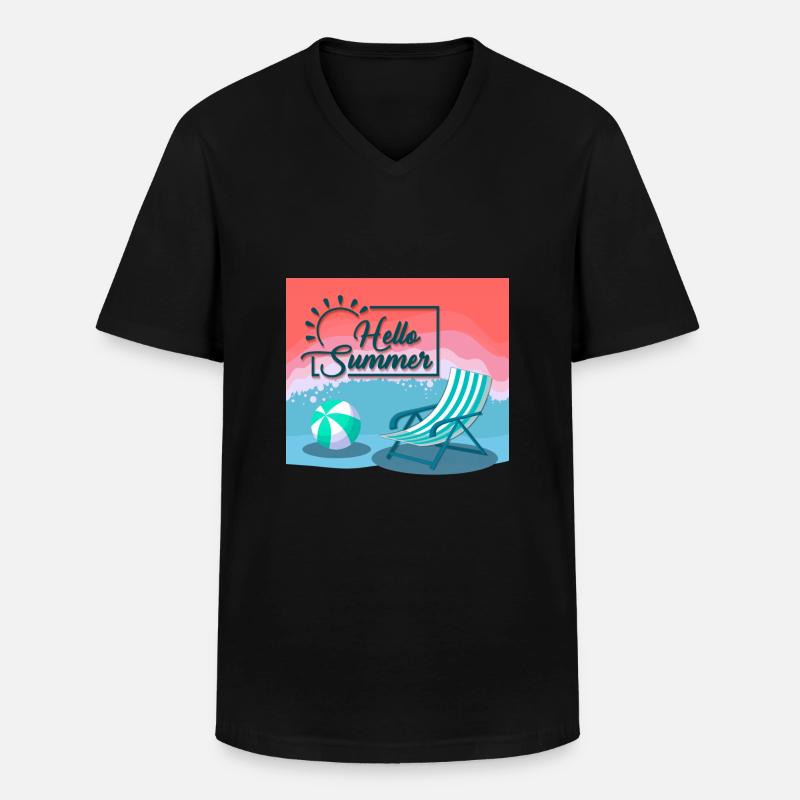Hallo Sommer, Hallo Sommer - Männer-T-Shirt mit V-Ausschnitt - Schwarz