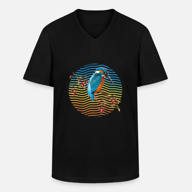 Bunter Vogel - Männer-T-Shirt mit V-Ausschnitt - Schwarz