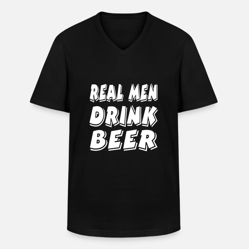 Bier - Männer-T-Shirt mit V-Ausschnitt - Schwarz