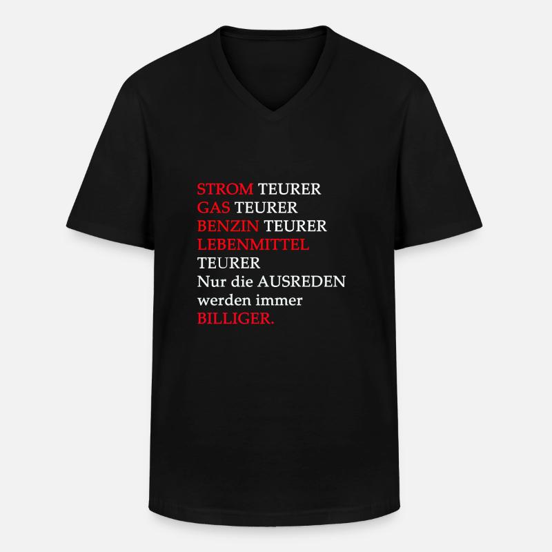 Kosten - Männer-T-Shirt mit V-Ausschnitt - Schwarz
