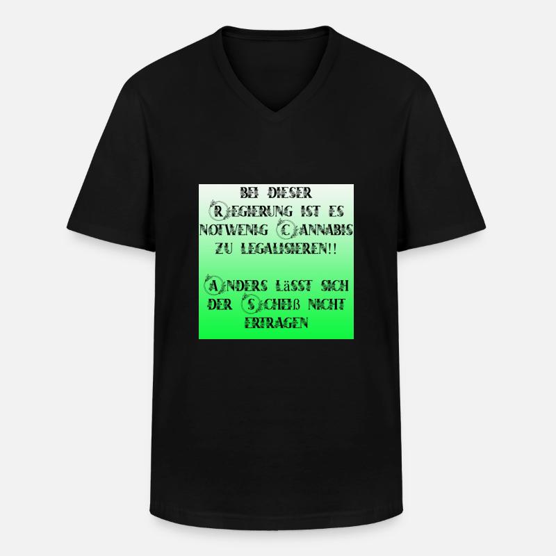 cannabis - Männer-T-Shirt mit V-Ausschnitt - Schwarz