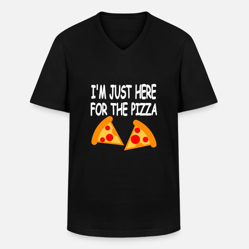 Pizza - Männer-T-Shirt mit V-Ausschnitt - Schwarz