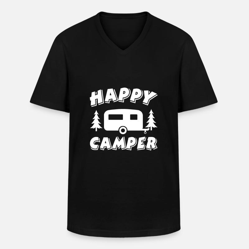 Camper - Männer-T-Shirt mit V-Ausschnitt - Schwarz