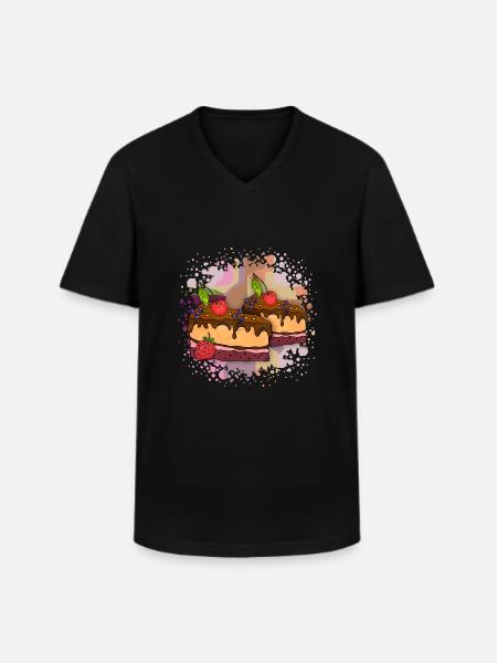 Cake - Men's V-Neck T-Shirt - black