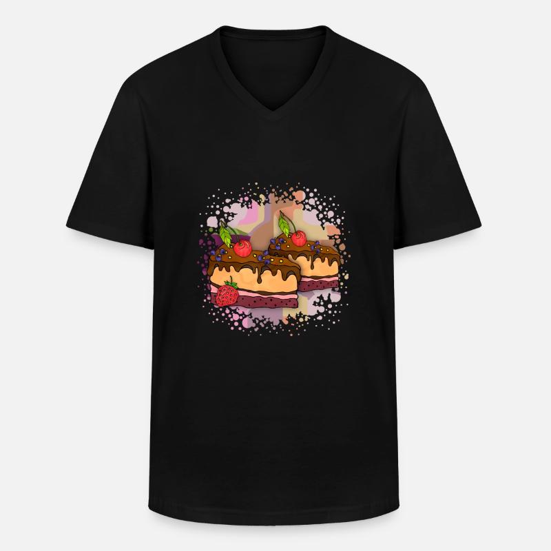 Gâteau - T-shirt col V Homme - noir