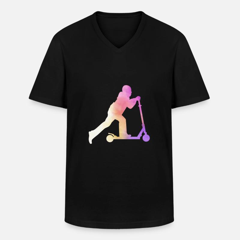 Freestyle Roller Aquarell Roller - Männer-T-Shirt mit V-Ausschnitt - Schwarz