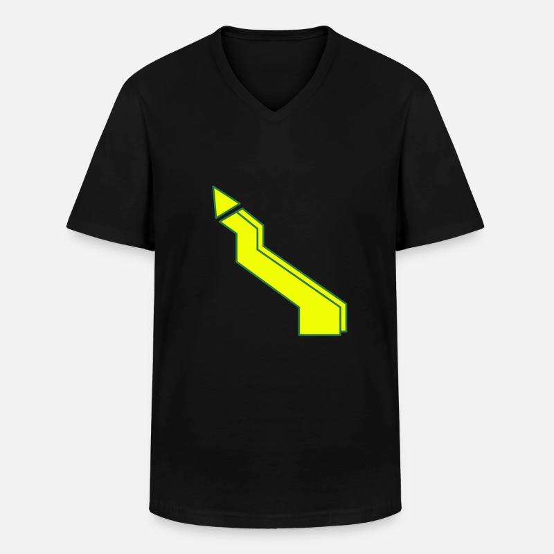 Blitz gelb - Männer-T-Shirt mit V-Ausschnitt - Schwarz