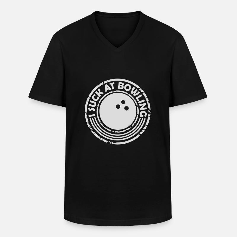 I suck at bowling - Männer-T-Shirt mit V-Ausschnitt - Schwarz