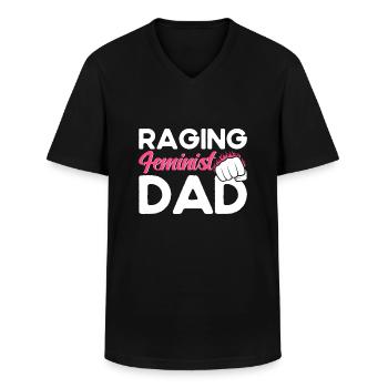 Ermächtigung Gleichberechtigung der Geschlechter F - Männer-T-Shirt mit V-Ausschnitt - Schwarz - Vorne - AI Model Male 178 dark (178cm)