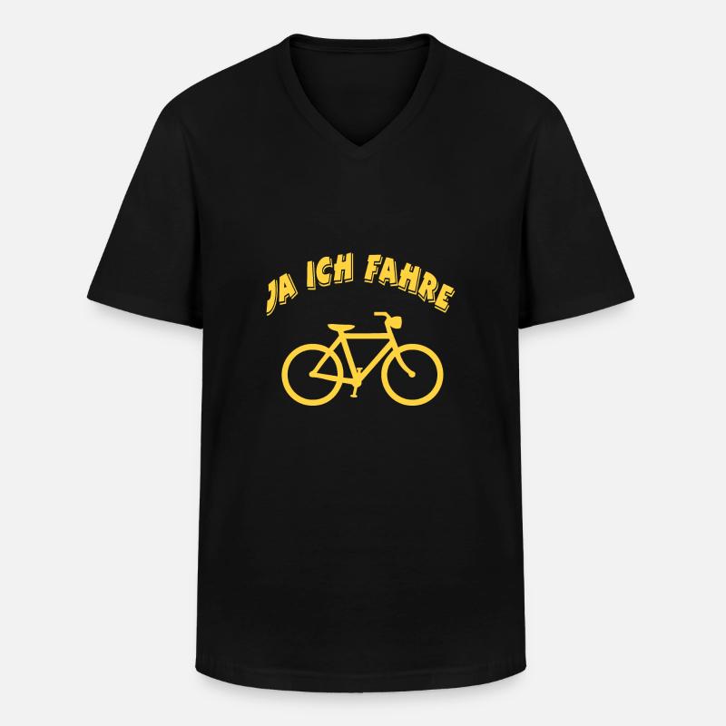 Fahrrad - Männer-T-Shirt mit V-Ausschnitt - Schwarz