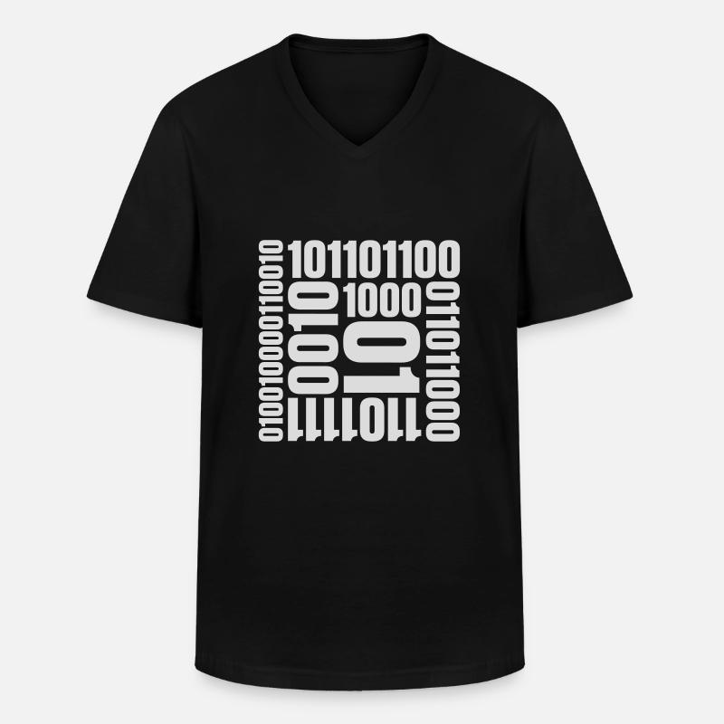 Binär Code Programm Sprache - Männer-T-Shirt mit V-Ausschnitt - Schwarz
