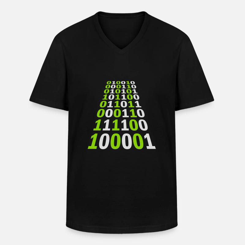 Binary Code Program Language - Men's V-Neck T-Shirt - black