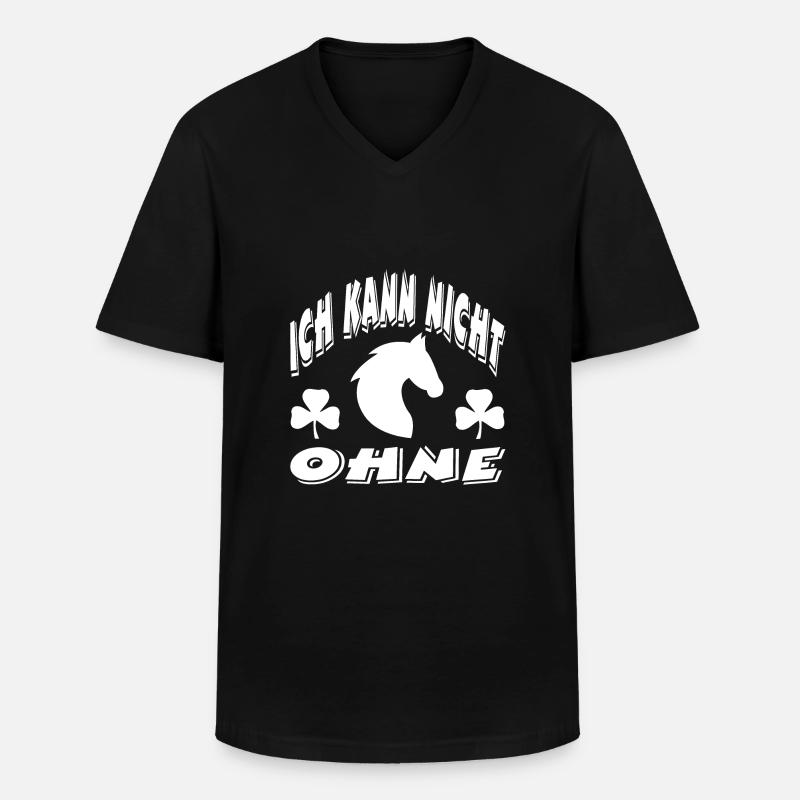 Pferd - Männer-T-Shirt mit V-Ausschnitt - Schwarz