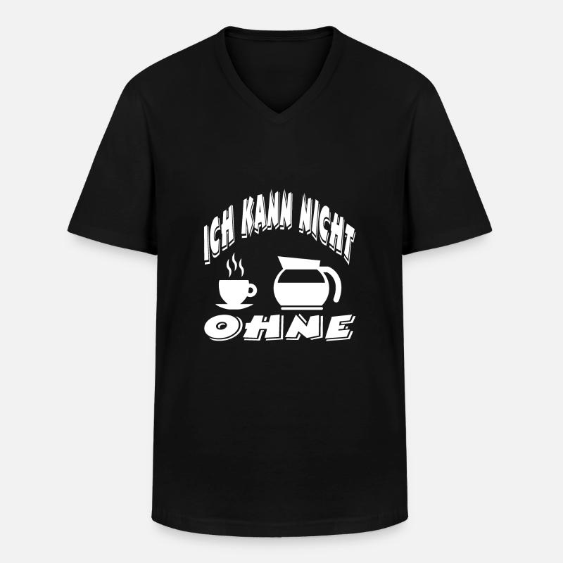Kaffee - Männer-T-Shirt mit V-Ausschnitt - Schwarz