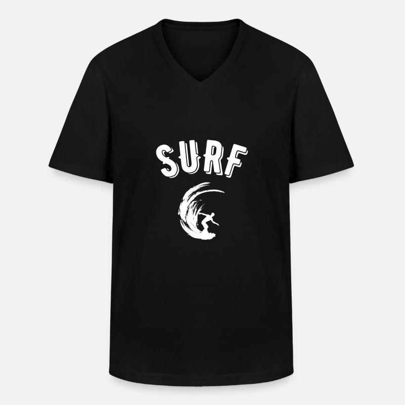 Surfen - Männer-T-Shirt mit V-Ausschnitt - Schwarz