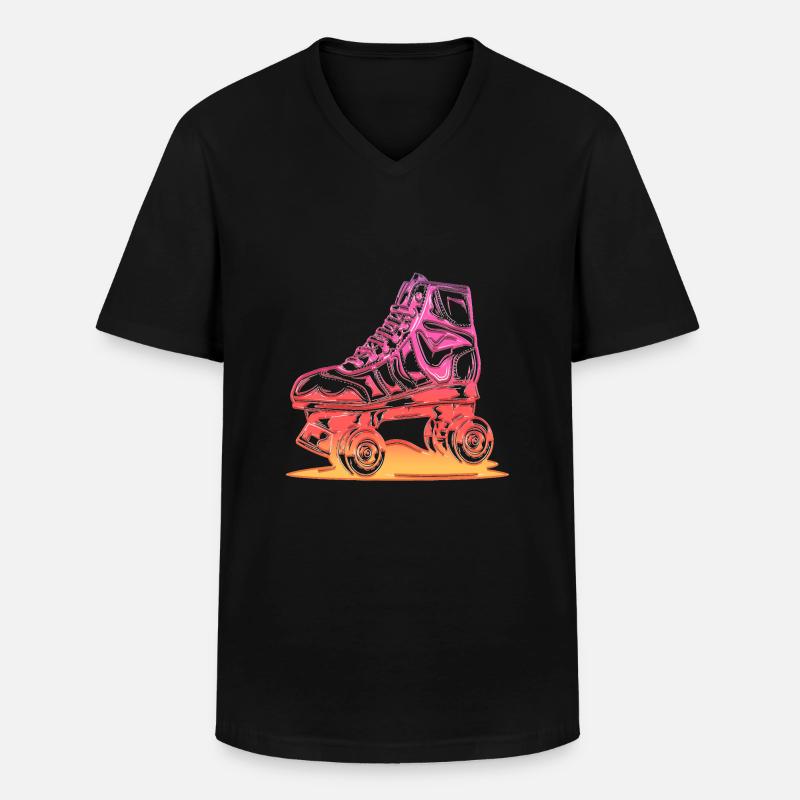 Rollerblades Rollerblade Skates Rollschuhe Retro - Männer-T-Shirt mit V-Ausschnitt - Schwarz