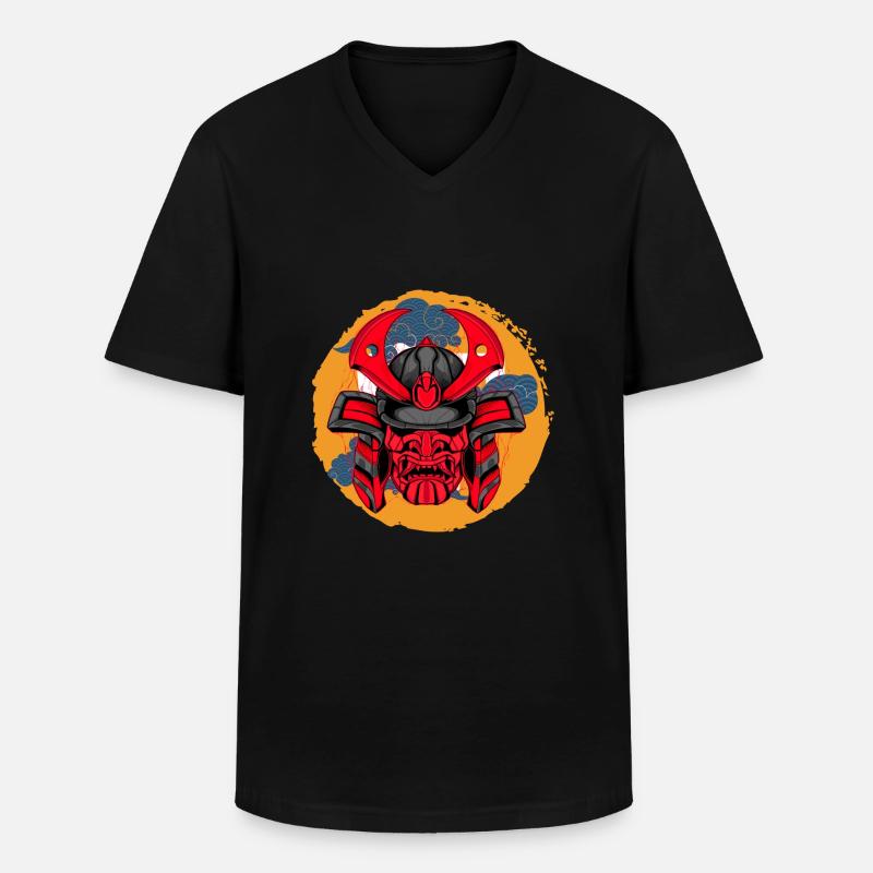 Samurai_3 - Männer-T-Shirt mit V-Ausschnitt - Schwarz