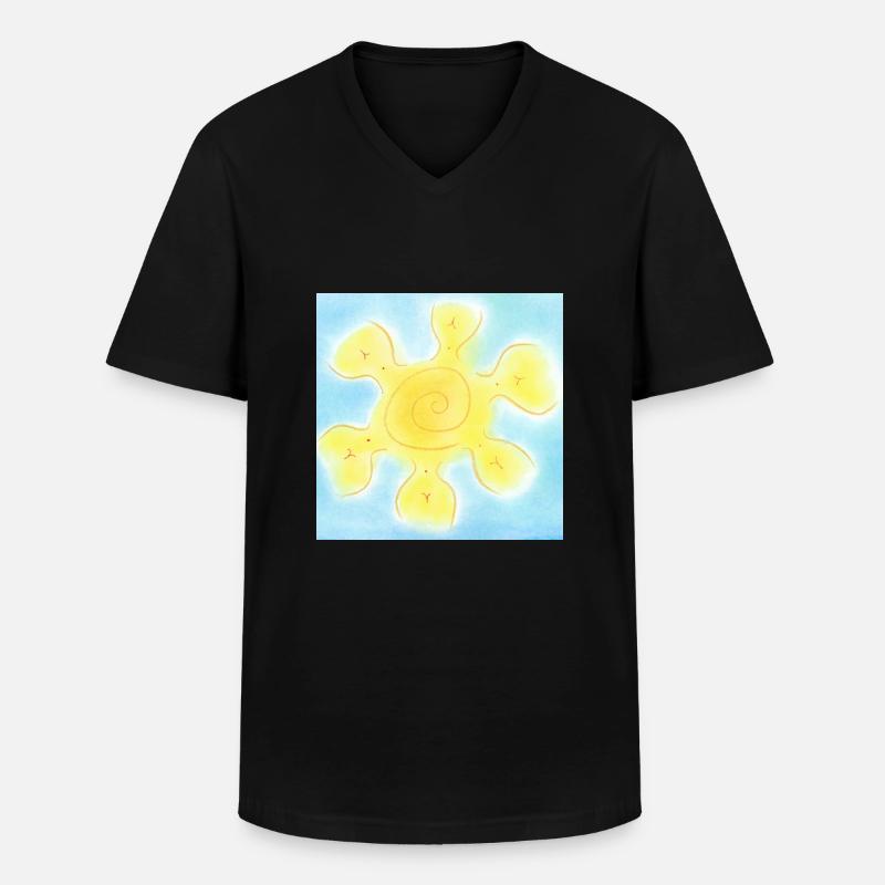 SOLESASO - Männer-T-Shirt mit V-Ausschnitt - Schwarz
