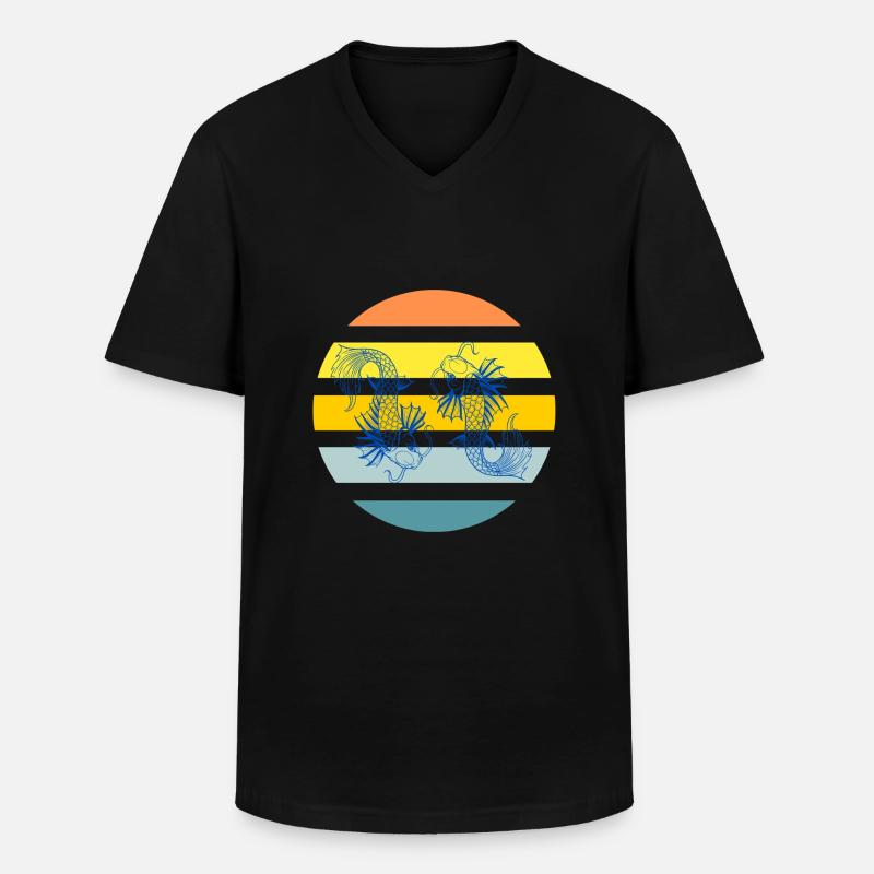 Koifish_Summer - Männer-T-Shirt mit V-Ausschnitt - Schwarz