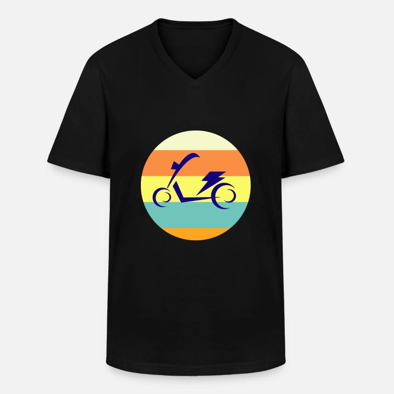 E-Scooter E-Roller Scooter - Männer-T-Shirt mit V-Ausschnitt - Schwarz