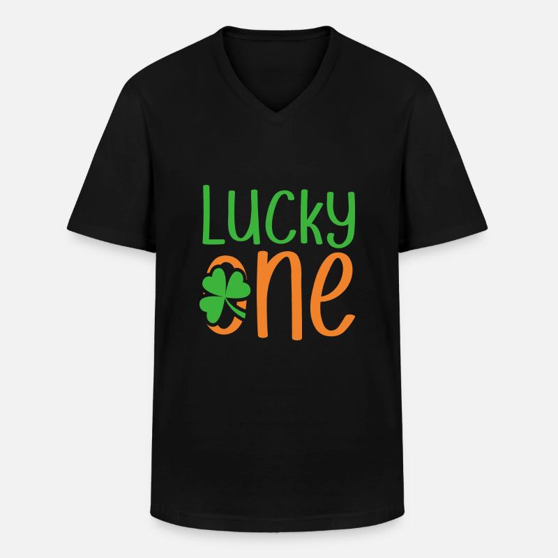 Lucky One St. Patricks Day - Männer-T-Shirt mit V-Ausschnitt - Schwarz