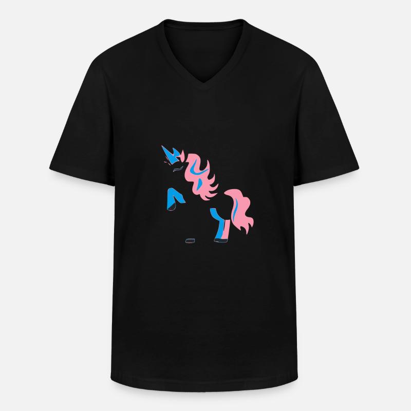 Das Einhorn - Männer-T-Shirt mit V-Ausschnitt - Schwarz
