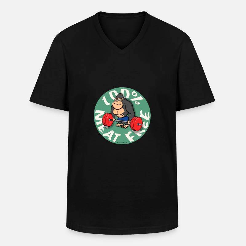 100% fleischfrei - Männer-T-Shirt mit V-Ausschnitt - Schwarz