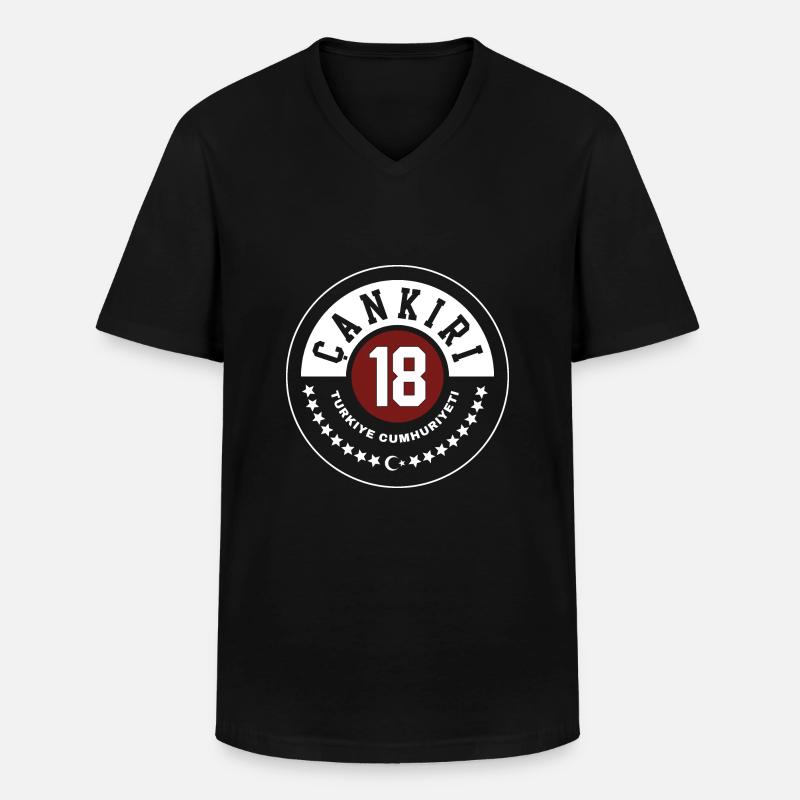 Çankırı - Männer-T-Shirt mit V-Ausschnitt - Schwarz