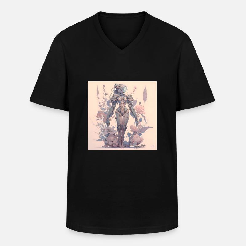 in harmony with nature evolution - Men's V-Neck T-Shirt - black