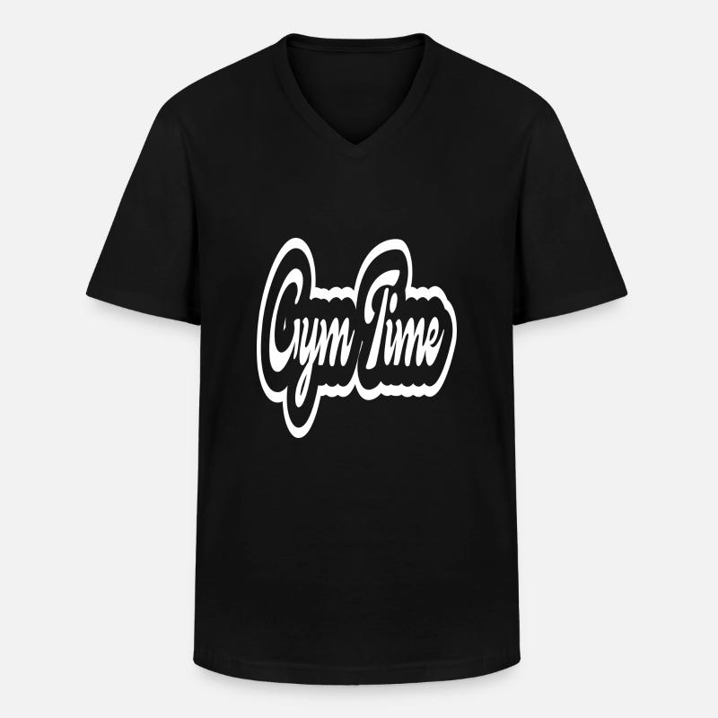 Gym Time - Männer-T-Shirt mit V-Ausschnitt - Schwarz