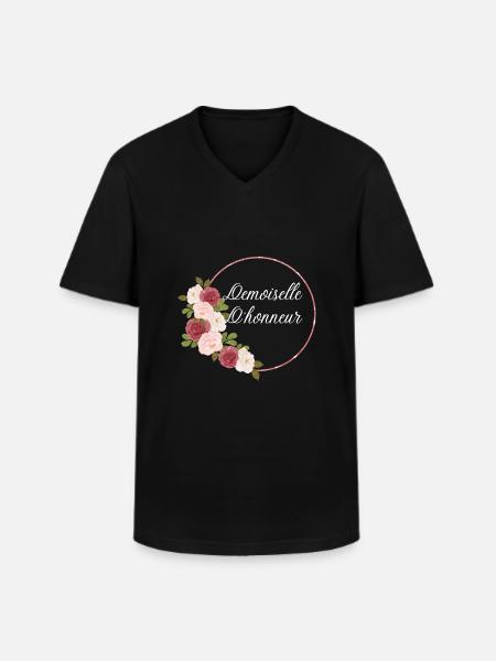 Demoiselle d'honneur - T-shirt col V Homme - noir