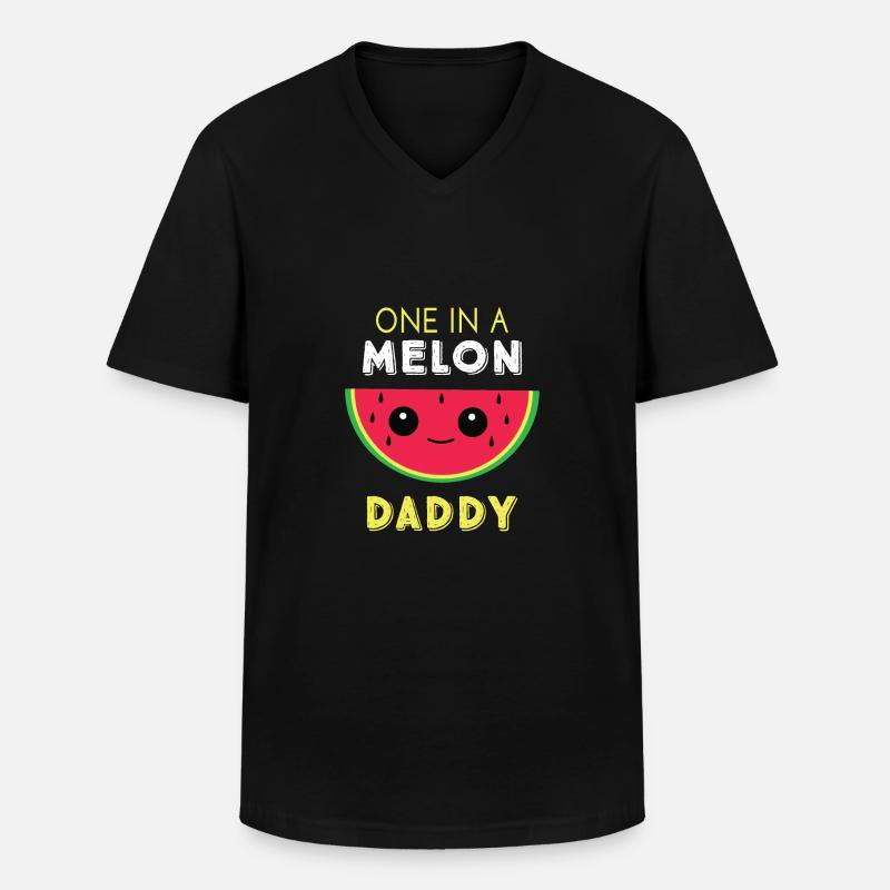 Eins in einem Melonen-Daddy - Männer-T-Shirt mit V-Ausschnitt - Schwarz