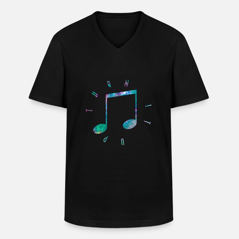 Drehen Sie auf - Männer-T-Shirt mit V-Ausschnitt - Schwarz