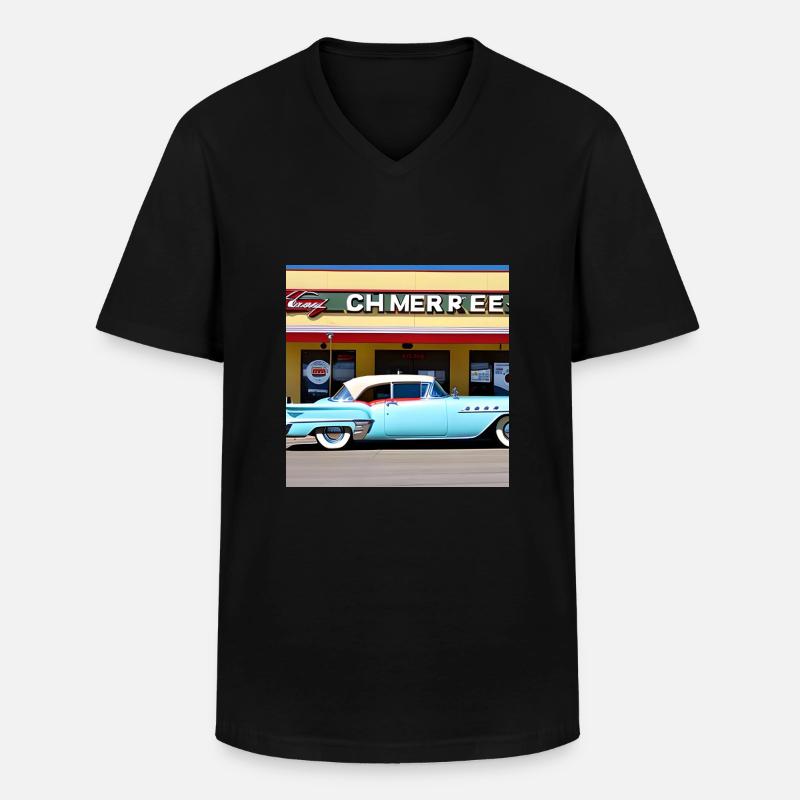 C05 - Männer-T-Shirt mit V-Ausschnitt - Schwarz