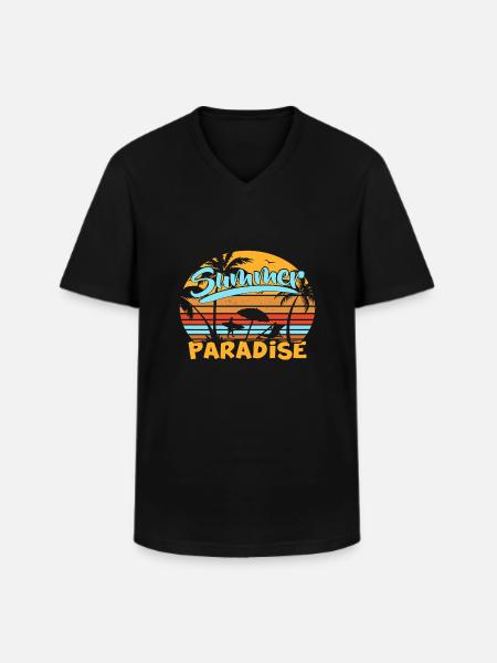 Summer Paradise - Men's V-Neck T-Shirt - black