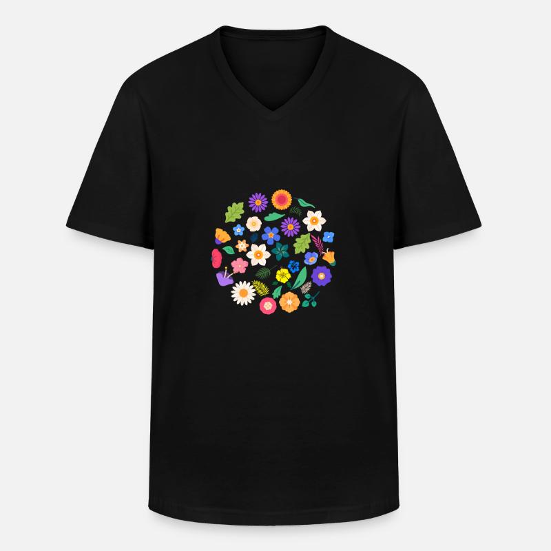 Wildblumen-Geschenkidee - Männer-T-Shirt mit V-Ausschnitt - Schwarz