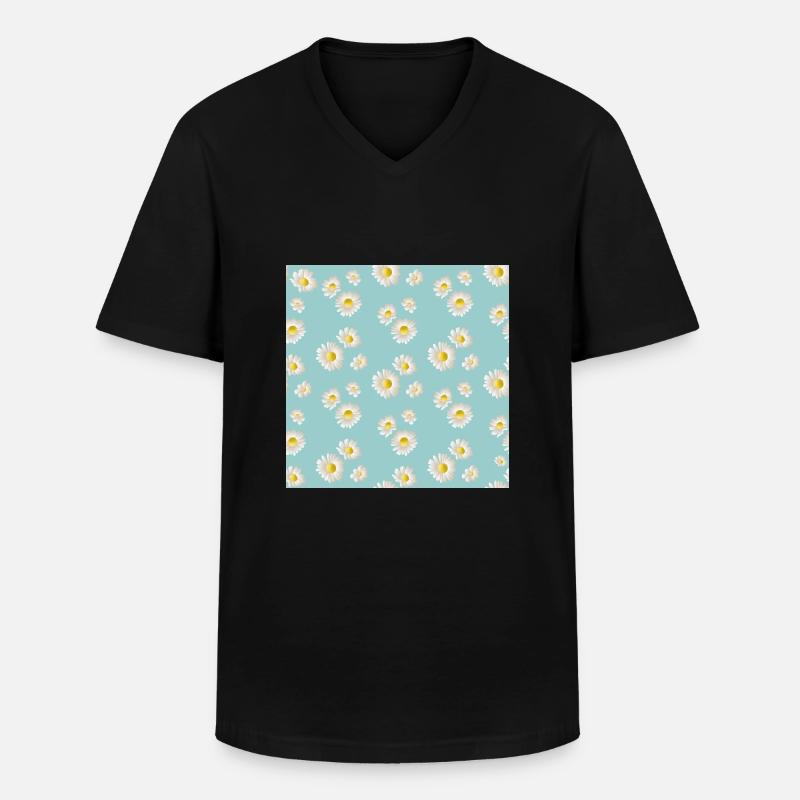 Gänseblümchen Daisy Flower - Männer-T-Shirt mit V-Ausschnitt - Schwarz
