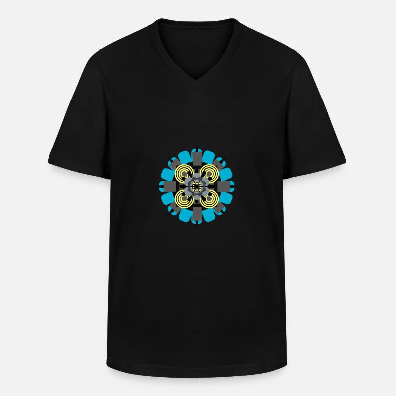 C019BA18 2317 48FC 9A2D 88FAE53A2D3F - Männer-T-Shirt mit V-Ausschnitt - Schwarz