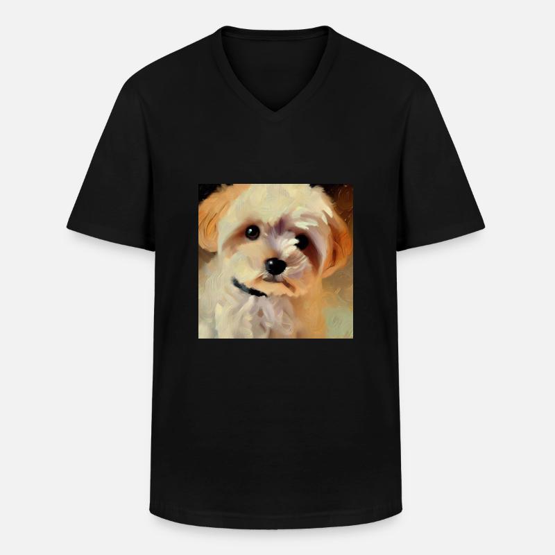 Der süßeste Hund der Welt - Männer-T-Shirt mit V-Ausschnitt - Schwarz