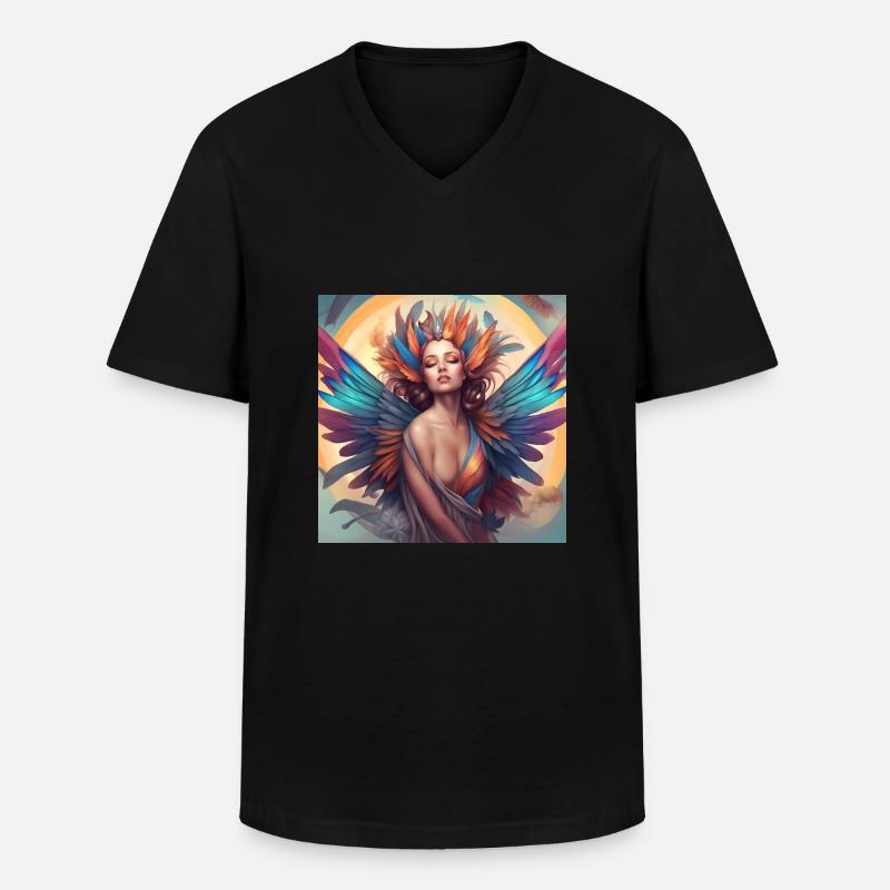 Rainbow Elf7 - Männer-T-Shirt mit V-Ausschnitt - Schwarz