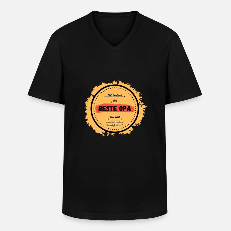 Bester Opa mit Abstand - Männer-T-Shirt mit V-Ausschnitt - Schwarz