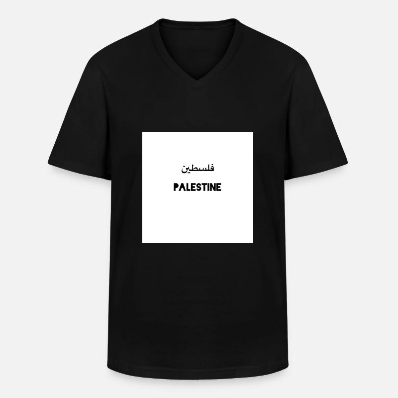 Palästina - Männer-T-Shirt mit V-Ausschnitt - Schwarz