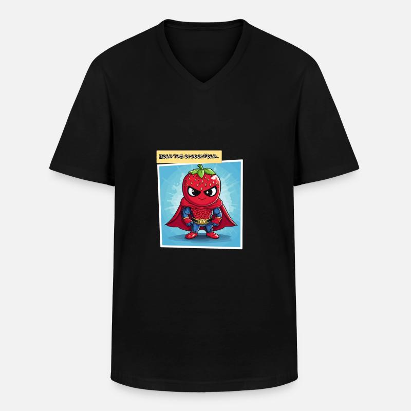 Held vom Erbeerfeld - Männer-T-Shirt mit V-Ausschnitt - Schwarz