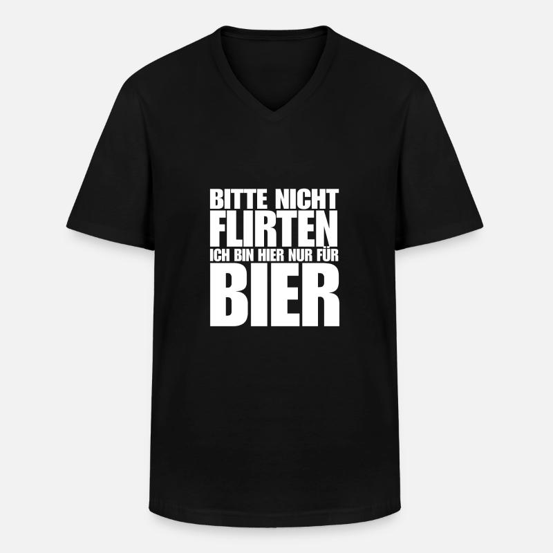 Bier - Männer-T-Shirt mit V-Ausschnitt - Schwarz