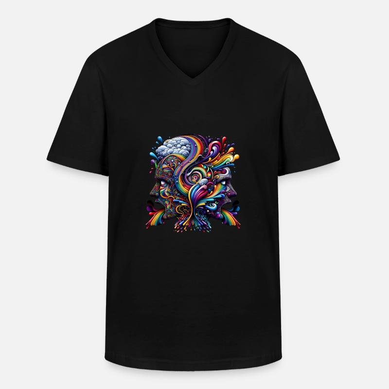 Gedankensturm - Männer-T-Shirt mit V-Ausschnitt - Schwarz