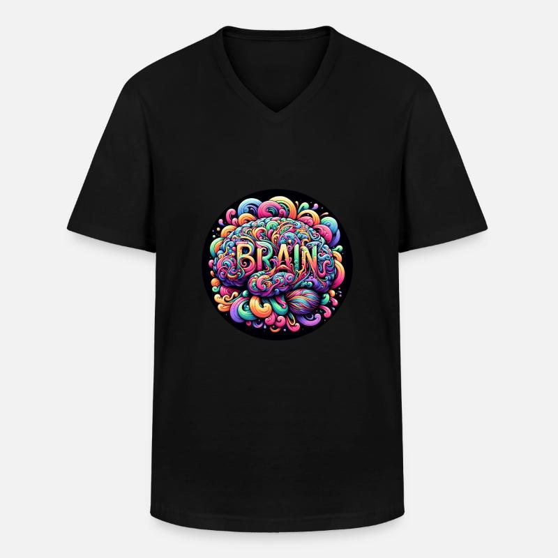 Buntes Denkvermögen - Männer-T-Shirt mit V-Ausschnitt - Schwarz