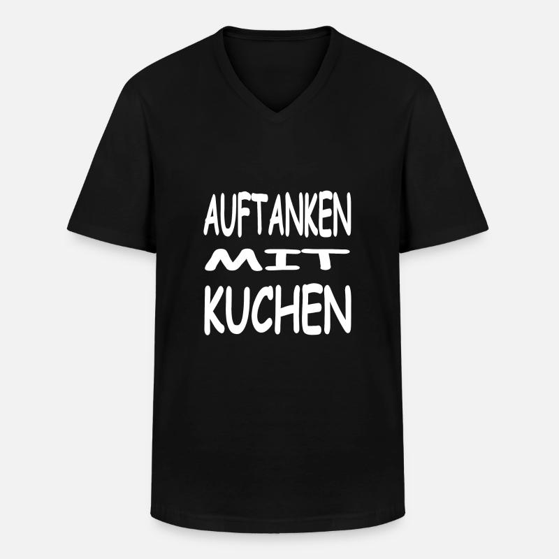 Kuchen - Männer-T-Shirt mit V-Ausschnitt - Schwarz