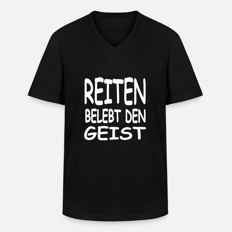 Reiten - Männer-T-Shirt mit V-Ausschnitt - Schwarz