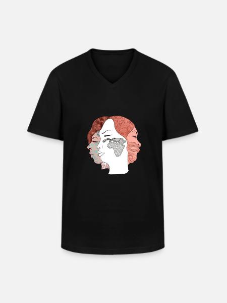 Les trois femmes n°2 - T-shirt col V Homme - noir